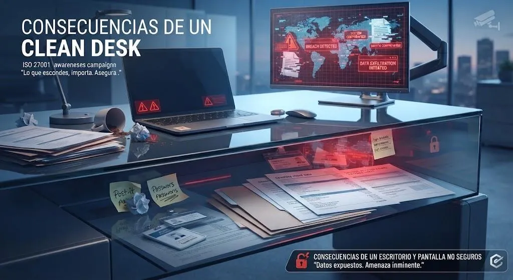 Consecuencias de un escritorio y pantalla no seguros: datos expuestos, amenaza inminente