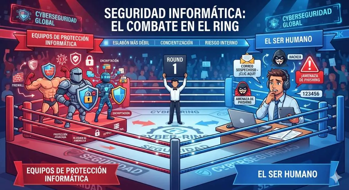 Seguridad informática, el combate en el ring: equipos de protección informática frente a la vulnerabilidad del factor humano