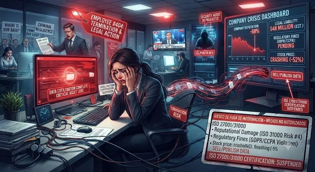 Impacto de crisis: consecuencias de materializar el riesgo de fuga de información