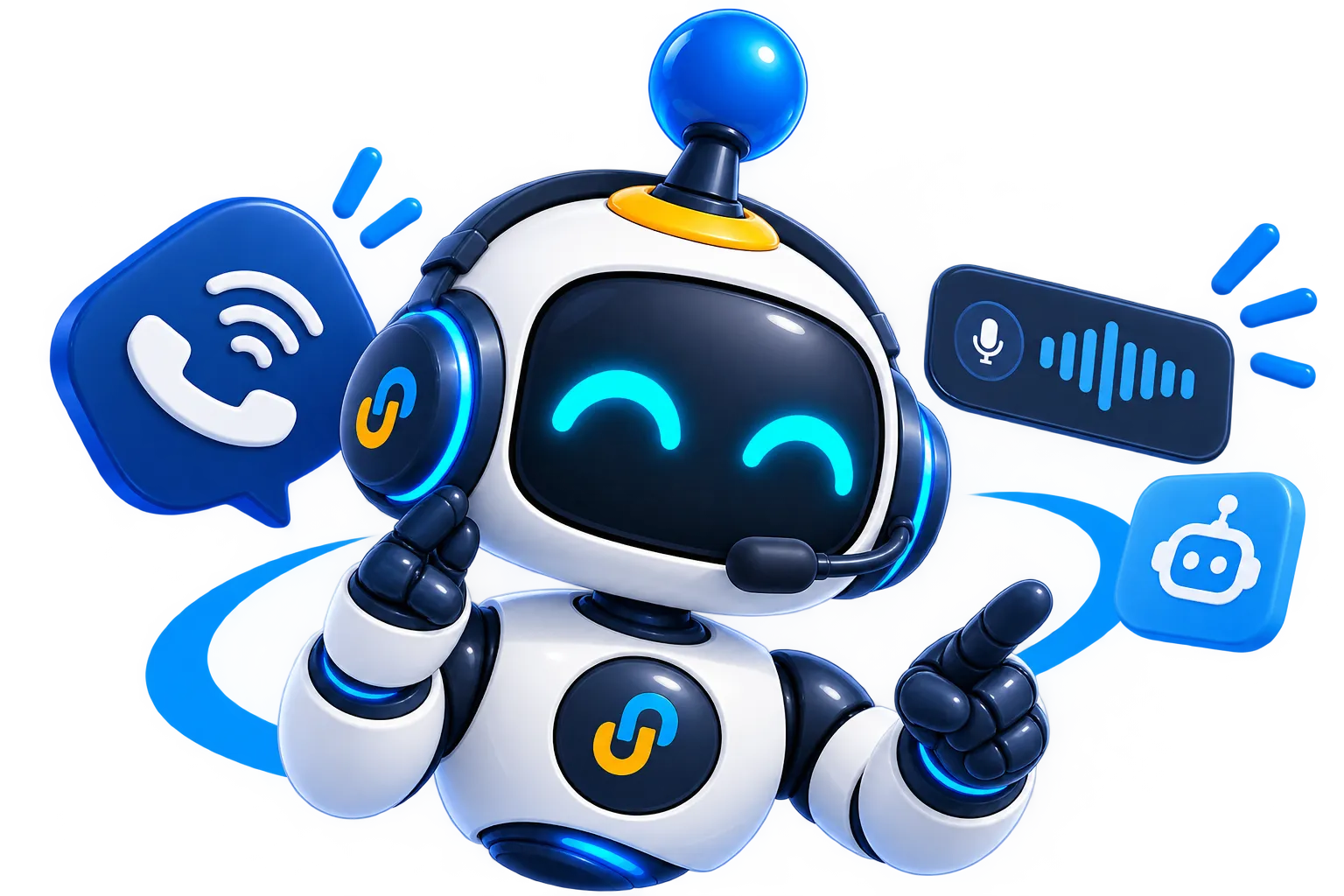 Pro, el agente de URL Pro, con audífonos y micrófono atendiendo llamadas de voz