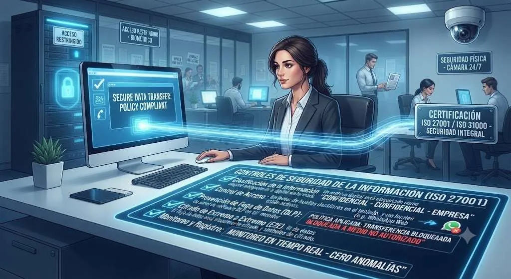 Controles de seguridad de la información: clasificación, control de acceso, prevención de fuga de datos, cifrado y monitoreo en tiempo real