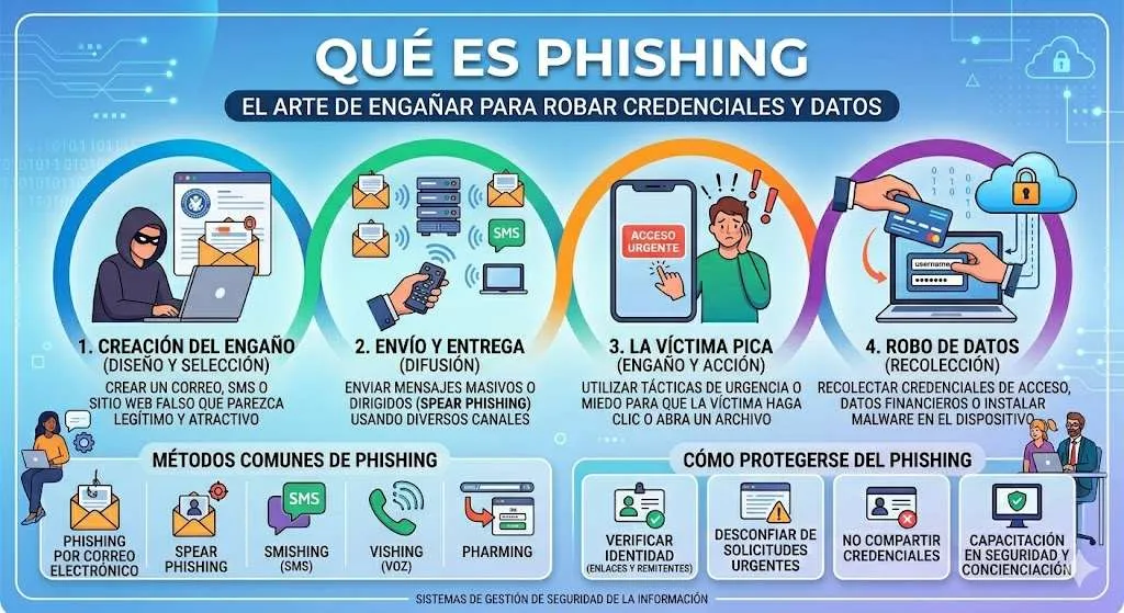 Qué es phishing: el arte de engañar para robar credenciales y datos